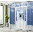 thumbnail image 5 of Ambesonne Futuristic Shower Curtain, Sky Clouds on Walls, 69"Wx70"L, Blue White, 5 of 5