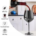 thumbnail image 4 of Juego de 4 copas de vino de acero inoxidable WOTOR, 530 ml, color negro, 4 of 6