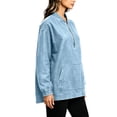 thumbnail image 5 of Jackets for Women Quarter Zip Denim Jacket Long Sleeve Loose Fit with Pockets Casual Outerwear, 5 of 8
