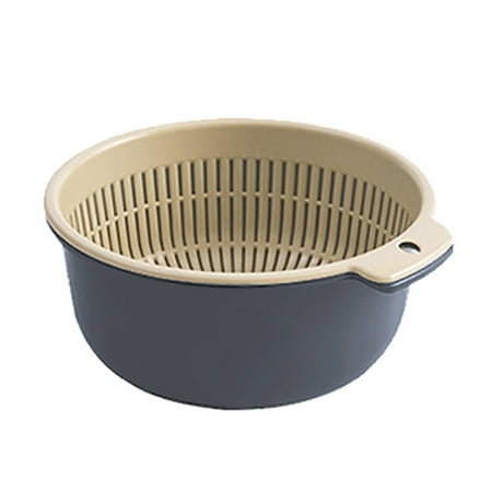 

YUNx 2Pcs/Set Drain Basket Food Grade Good Load Capacity Plastic Multifunctional Fruit Vegetable Drain Colander Bowl for Home