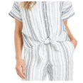 thumbnail image 3 of Charter Club Women's Linen Striped Tie Top White Size X-Lage, 3 of 3