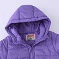 thumbnail image 4 of Otqutp Kids Boys Girls Middle Kids Hooded with Pockets Solid Color Short Cotton Jacket Fall and Winter Thickened Hooded Top Long Sleeve Coat(Purple,9-10 Years), 4 of 8