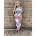 thumbnail image 1 of Nouvelle Robe Ample Imprimée pour Femmes Col Rond Manches Courtes Robe Tie-Dye Dégradée Robe Décontractée Style Tribal, 1 of 6