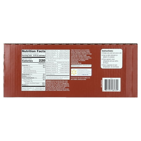 Equate Original Meal Replacement Nutritional Shakes, Chocolate, 8 fl oz, 24 Count