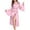 Pink, variant on Luxalzxs Satin Kimono Robe Long Bath Robe with Ostrich Feather Trim Sleepwear Nightgown Bathrobe Wedding Bridesmaid Robe