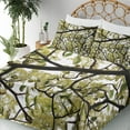 thumbnail image 4 of Ambesonne Tree Fitted & Top Sheet Set with Shams, Close up Leafy Branches Photo, Avocado Green Dark Brown, 4 of 7