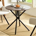 thumbnail image 1 of Homy Casa 1-Piece Round Dining Table, 31.5" Modern Wooden Kitchen Table with Metal Legs for Small Spaces, 1 of 10