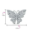 thumbnail image 4 of Bling Jewelry Womens Blue Crystal Filigree Statement Butterfly Brooch Pin Silver, 4 of 4