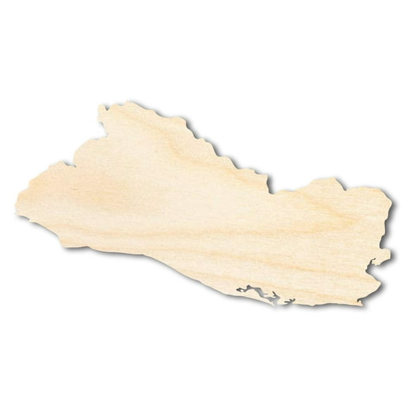 Unfinished Wood El Salvador Country Shape - Central American Craft - up to 46" DIY 6" / 1/2"
