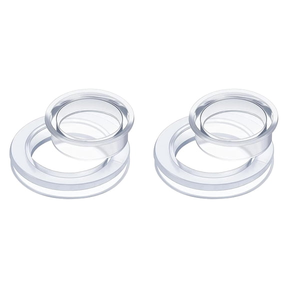 2 Inch Patio Table Umbrella Hole Ring with Cap Set Silicone Transparent Umbrella Thicker Hole Ring Plug and Cap Set for Outdoor Patio Garden Beach Table Umbrella Plug (Clear,2 Set)