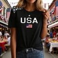 thumbnail image 7 of idosla 250 Anniversary USA Shirt Women's Short Sleeve T-Shirt Patriotic American Flag Eagle Tops 1776-2026 Tshirt Gifts (Black, XL), 7 of 7