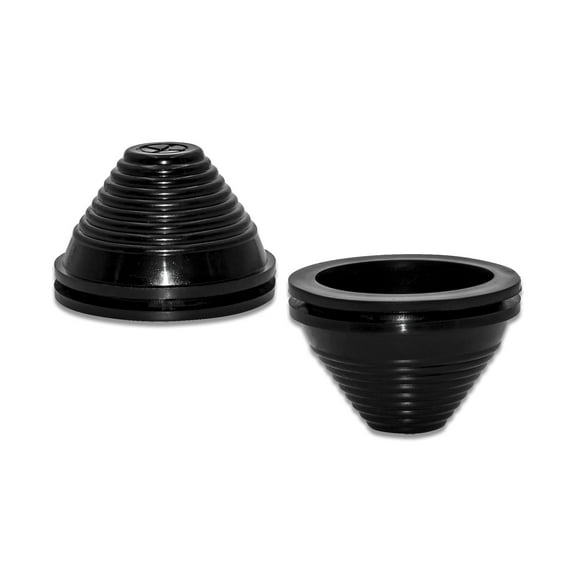 Flyshop 60 mm 2-3/8" Tower Shaped Grommet, 50 mm 2" ID, 4-Pack Synthetic Rubber Grommets Firewall Hole Plug Wire Protection, Black