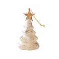 thumbnail image 2 of Flocked Christmas Tree Ornaments Velvet Mini Hanging Xmas Decor with Gold Star Holiday Party Decoration, Multicolor, 4.33 In, 2 of 7