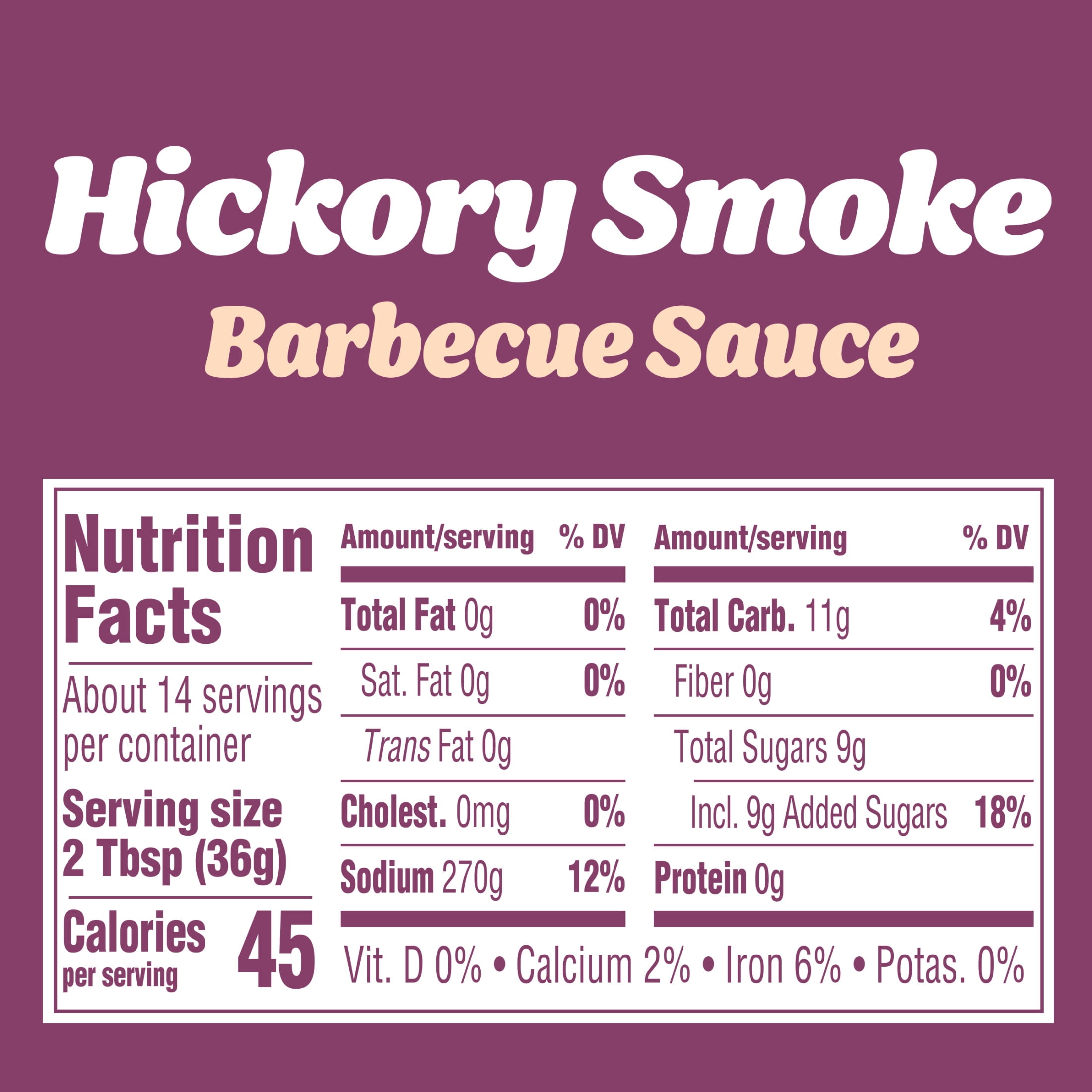 Kraft Hickory Smoke Slow-Simmered Barbecue BBQ Sauce, 17.5 oz Bottle