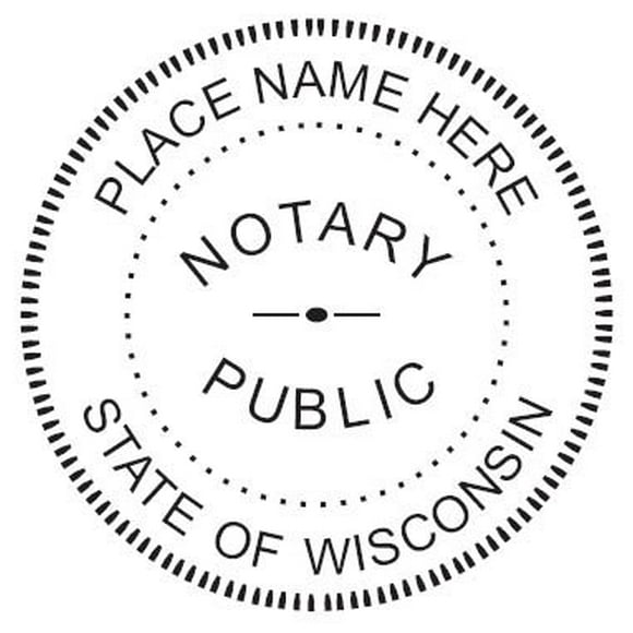 New IMPRUE Round Self-Inking Notary Seal Rubber Stamp - Wisconsin
