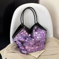 thumbnail image 4 of YiJuHui Fashionable Sequins Tote Bag for Women, Trendy Shoulder Crossbody Bag, Sparkly Casual Purse, Lightweight PU Leather, Versatile Everyday Carryall for Work Travel Shopping, 4 of 6