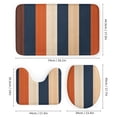 thumbnail image 3 of Ocean Color And Blue Stripe 4 Pcs Shower Curtain Sets with Rugs Include Waterproof Shower Curtain Non-Slip Rug Toilet Lid Cover Bath Mat Modern Accent Durable And Waterproof for Bathroom Decor, 3 of 8