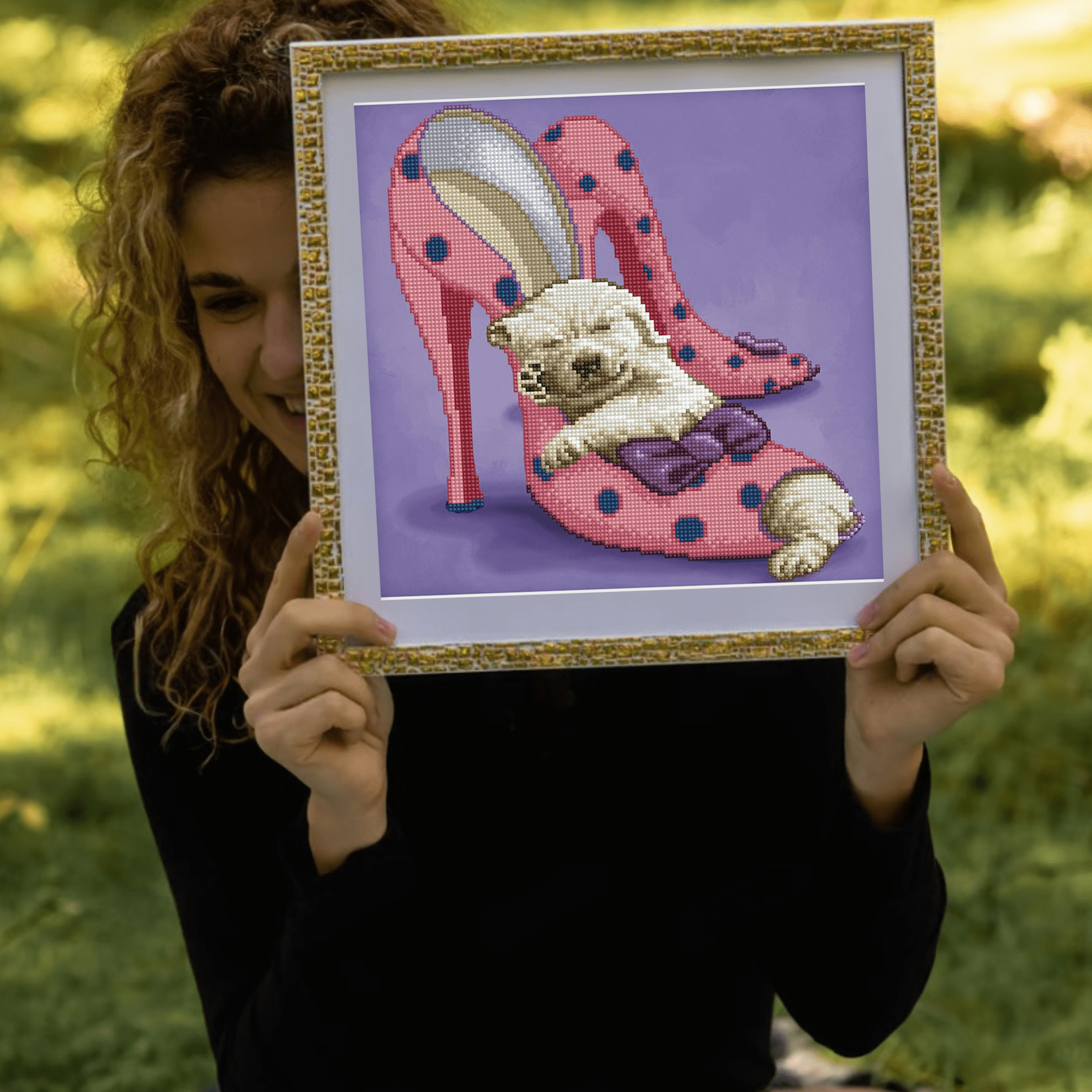 Diamond Dotz Dotz & Dreams Puppy Diamond Painting Kits for Adults - Diamond Art Kits a Relaxing Creative Craft Kit with Dotz Gems  14.6"x14.6"