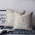thumbnail image 2 of Beige Boho 24x24 Pillow Covers Set of 2, Vintage Ethnic Floral Abstract Geometric Throw Pillow Covers Decorative Couch Cushion Case, Microfiber Square Pillowcases for Bedroom Car Living Room, 2 of 7