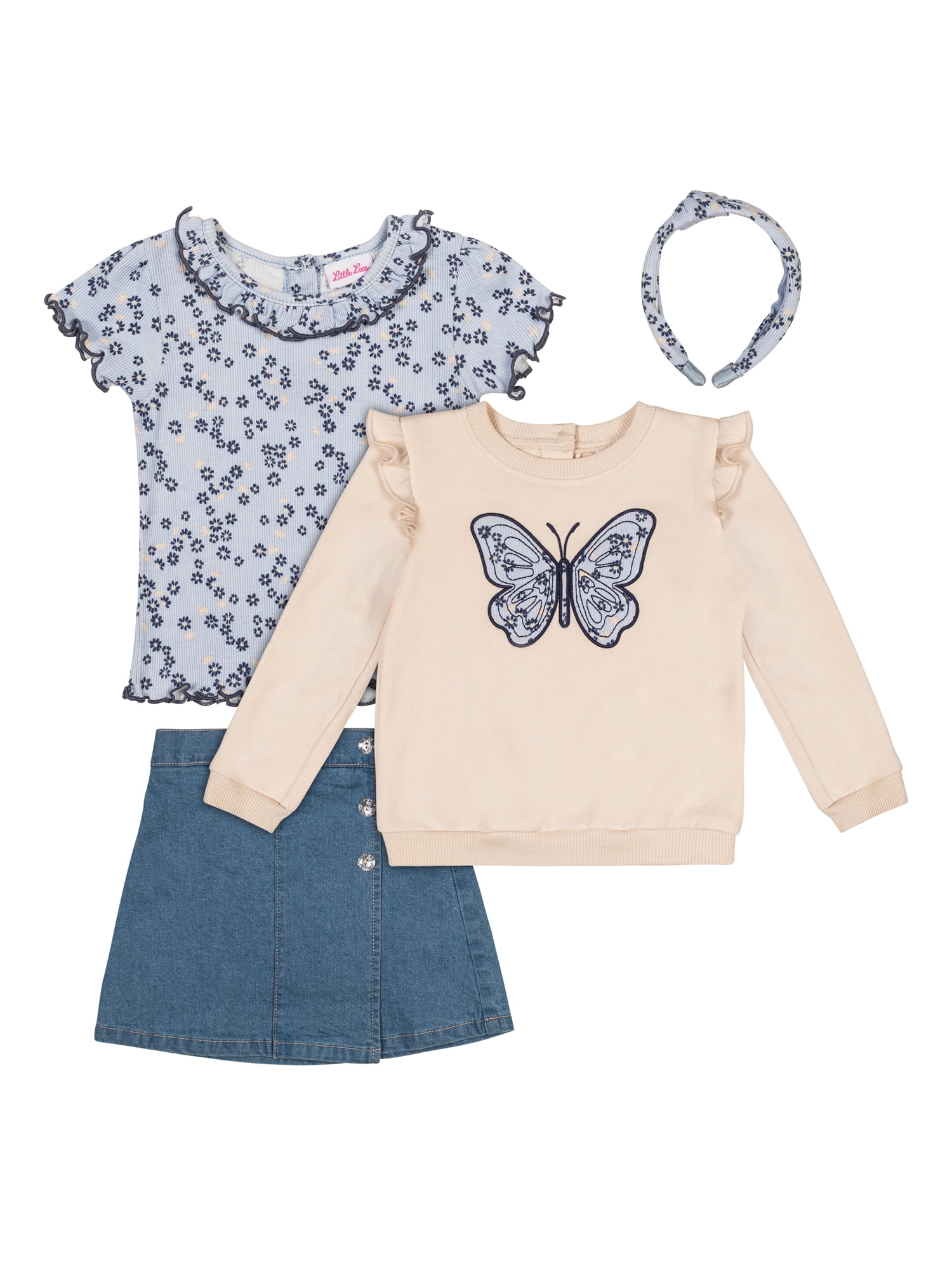 Little Lass Toddler Girls' 4-Piece Skort Set, Sizes 2T-4T