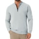thumbnail image 1 of Suéter de punto de cuello alto para hombre INSPIRE CHIC, color sólido, con media cremallera, talla XL, gris claro, 1 of 6