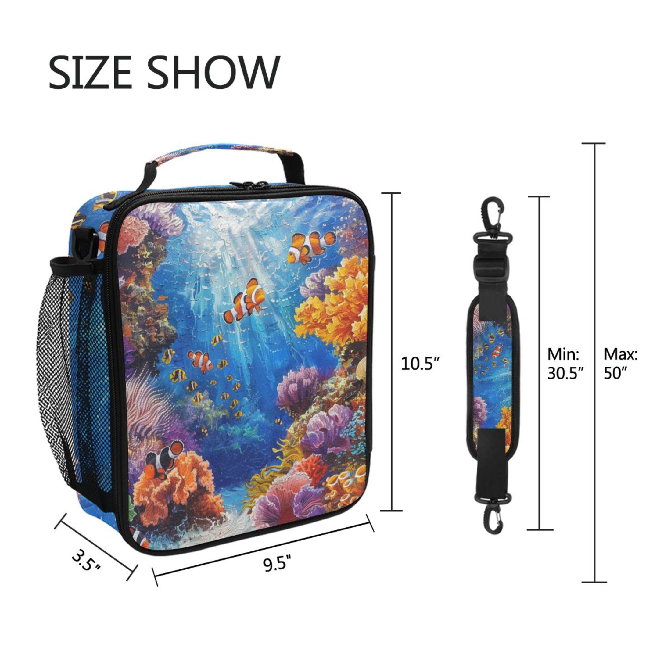 ALAZA Clownfish Corals in Ocean Lunch Box Insulated Lunch Bag Reusable Thermal Cooler Tote School Picnic