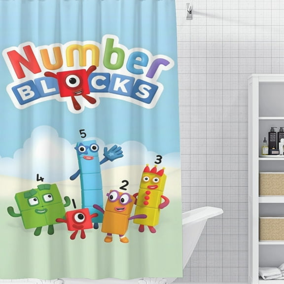 Numberblocks-theme Bathroom Shower Curtain Home Decor,Bath Curtains Durable Waterproof Bath Curtain , Adluts Girls Boys Bathroom Decor House Gifts 36x71inch（90cmX180cm）