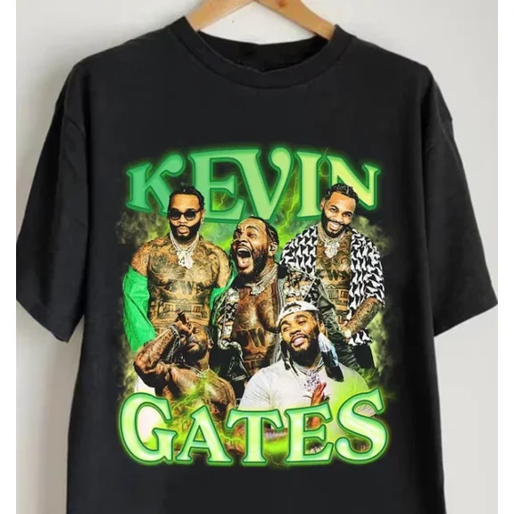 HOT Vtg Kevin Gates Gift For Fans Cotton Black Full Size Men Women T Shirt