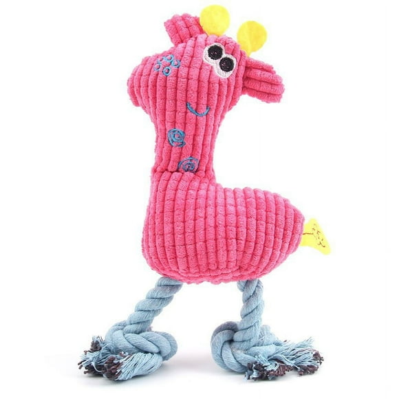 (Pink)Lamb-sounding dog toy, plush pet toy, bite-resistant, plush knotted dog toy
