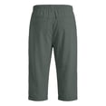 thumbnail image 5 of CIAKGIAF Shorts for Men Drawstring Elastic Waist Solid Rolled Cuff Capri Casual with Pockets Capri Shorts, 5 of 6