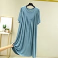 thumbnail image 2 of Nightgown For Women Short Sleeve Ruched Maxi Sleep Dress for Home Lounge Weekend Morning Evening Routine Relaxed Daily Wear Casual Comfort Style Summer, 2 of 6