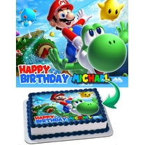 Mario Bros, Odyssey Joshi, Mario Brothers Edible Cake Image Topper Personalized Birthday Party 1/4 Sheet