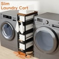 thumbnail image 3 of golytefs 4 Tier Metal Organization Trolley with Pull-out Baskets And Wheels Slim Storage Rolling Cart for Home Office Kitchen Bathroom Laundry (Black), 3 of 8