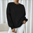 thumbnail image 3 of Women's Oversized Crewneck Sweatshirts Pullover Long Sleeve Solid-color Drop-shoulder Casual Sweatshirt, 3 of 9