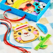 Spark Create Imagine Wooden Animal Lacing Play Set, 29 Pieces for Children Age Three and Older