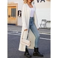thumbnail image 4 of Cenuakty Women's Long Knitted Cardigan, Solid Color Long Sleeve Lapel Front Open Loose Sweater Coat for Autumn, 4 of 9