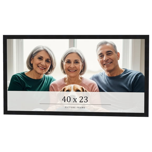 40x23 Frame Black Real Wood Picture Frame Width 0.75 inches | Interior Frame Depth 0.5 inches |