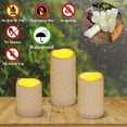 thumbnail image 2 of ZYLER- Flameless Candles 4" 5" 6" Set Of 3 Ivory Outdoor Indoor Pillars 3" Diameter Bat, 2 of 4
