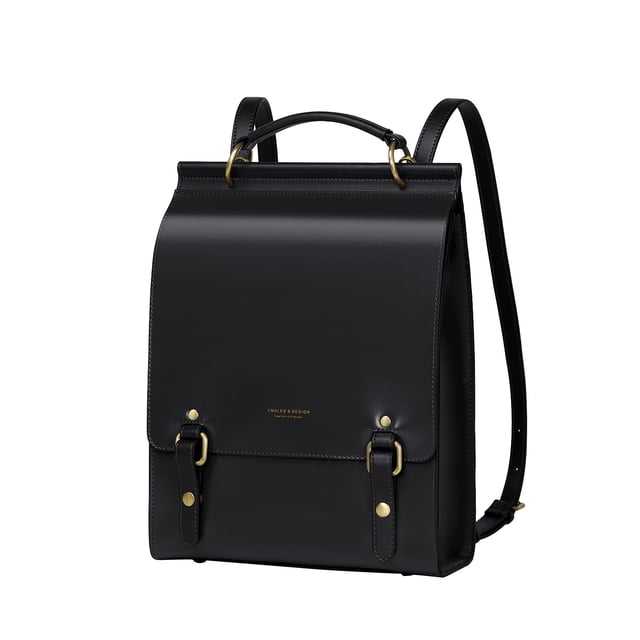 Cnoles - Mochila de piel para mujer, estilo clásico, informal, escuela, escuela, escuela, viajes, mochilas, mochila, Negro -, 25x9.5x33.5, Mochila de moda