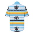 thumbnail image 4 of Njoeus Mens Hawaiian Shirt, Short Sleeves Button Down Shirts for Men Beach Clothing Summer Casual Palm Printed Shirts 2X 3X 4X Clearance Blue, 4 of 5
