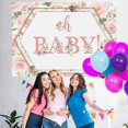 thumbnail image 4 of Pink Roses And Golden Frame Baby Shower Backdrop, 4 of 6