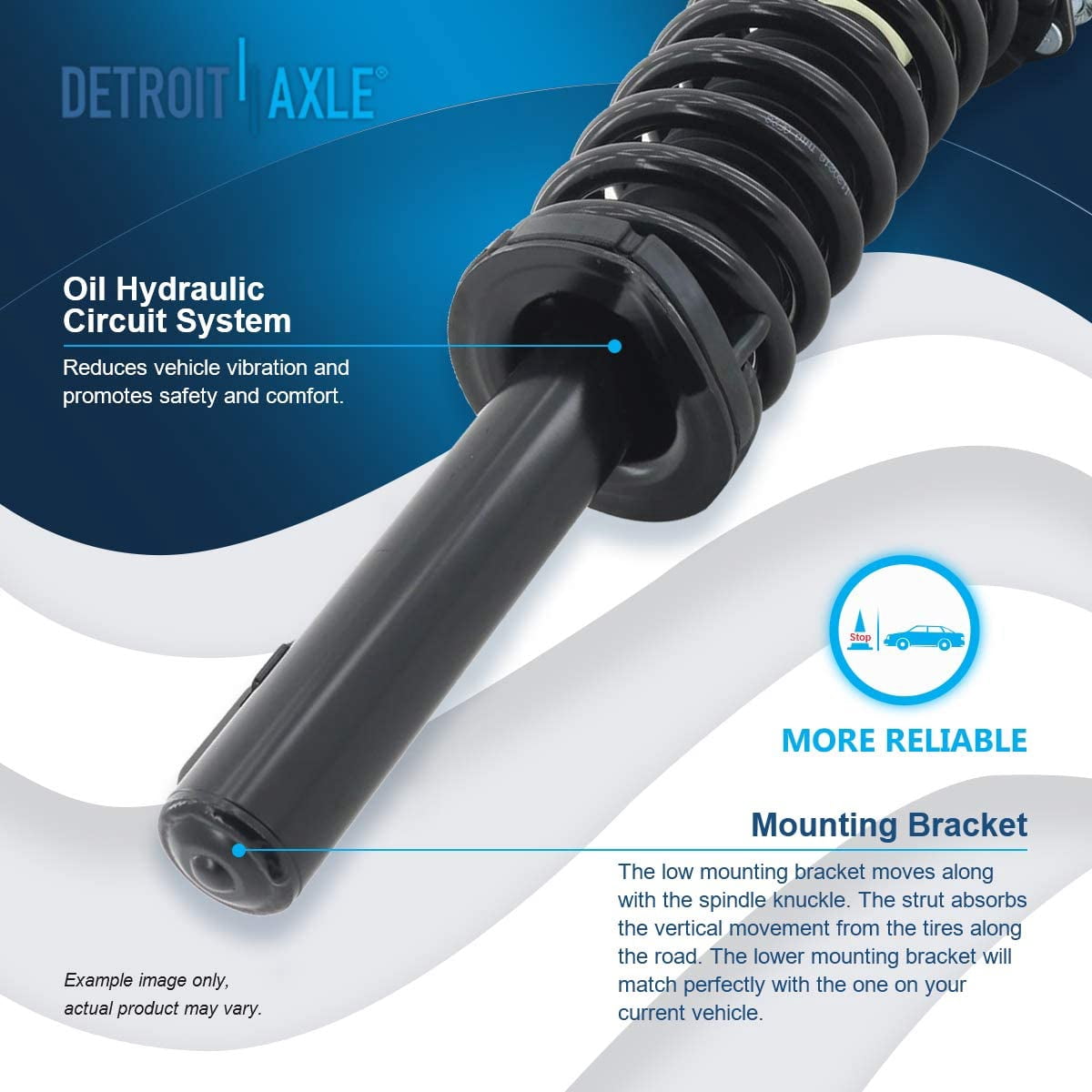 Detroit Axle - Struts Shocks for 2005-2010 Jeep Grand Cherokee 06-20 Commander 2006 2007 2008 2009 2010 Complete 2 Front Struts w/Coil Spring 2 Rear Shock Absorbers Replacement Ready Struts