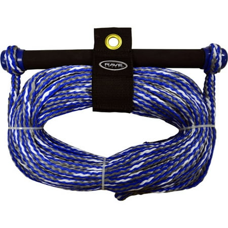 Marine Tow Rope - Rave Sport 75' 1 Section Ski and Tow Rope with NBR Smooth Grip Promo, Blue