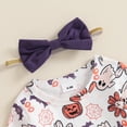 thumbnail image 5 of Baby Girls Halloween Outfits Ghost Pumpkin Long Sleeve Romper Bodysuit and Corduroy Suspender Skirt Overall Dress Set Fall Clothes, 5 of 8