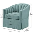 thumbnail image 3 of Comfort Pointe Sanibel Egg Blue Polyester Fabric Skirted Swivel Accent Chair, 3 of 11