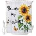 thumbnail image 2 of Yellow Sunflower Waterproof Fabric Shower Curtain,Butterfly Sunshine Farmhouse Country Waterproof Fabric Shower Curtain for Bathroom Curtains Bathtubs Shower Curtains with 12 Hooks Standard 60x72, 2 of 8