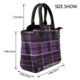 thumbnail image 2 of Single Shoulder Bag Rivet Bag 7.48×7.48×3.94in Removable Shoulder Belt Can Be Held Or Diagonal Across A Variety Of Matching Styles Purple Buffalo Plaid Check Tartan Scotland_1, 2 of 6