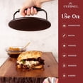 thumbnail image 6 of Cuisinel Cast Iron Grill Press Round Pre-Seasoned Panini & Burger Smasher, 6 of 7