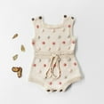 thumbnail image 5 of SPRING PARK Newborn Toddler Baby Girl Summer Clothes Outfit Knitted Romper Top Solid Clothing Set, 5 of 7
