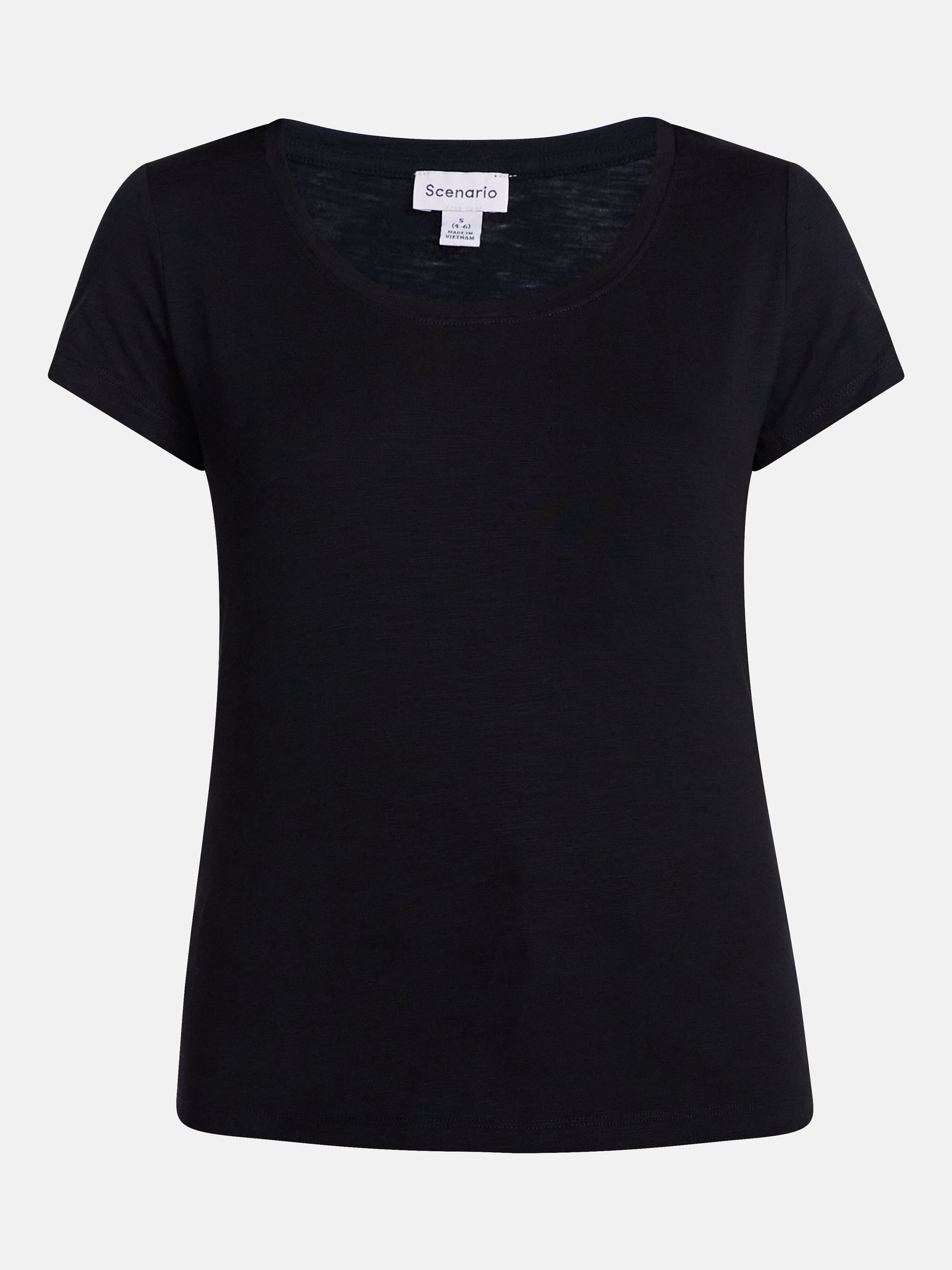 Scenario Women's Scoop Neck Tee with Cap Sleeves, Sizes XS-XXXL